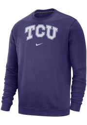 Nike TCU Horned Frogs Mens Purple Club Long Sleeve Crew Sweatshirt