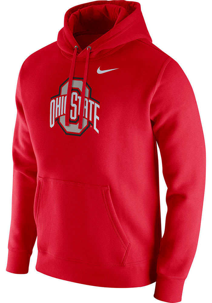 Nike Ohio State Buckeyes Mens Red Club Long Sleeve Hoodie