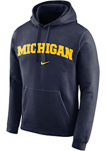 Nike Michigan Wolverines Mens Navy Blue Arch Long Sleeve Hoodie