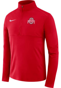 Nike Ohio State Buckeyes Mens Red Core Performance Long Sleeve 1/4 Zip Pullover