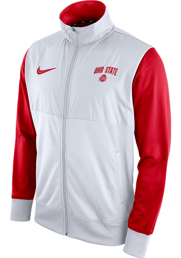 Nike Ohio State Buckeyes Mens White Full Zip Track Jacket