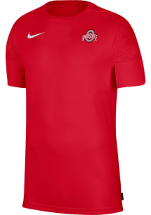 Nike Ohio State Buckeyes Red Coach Team Issue Short Sleeve T Shirt