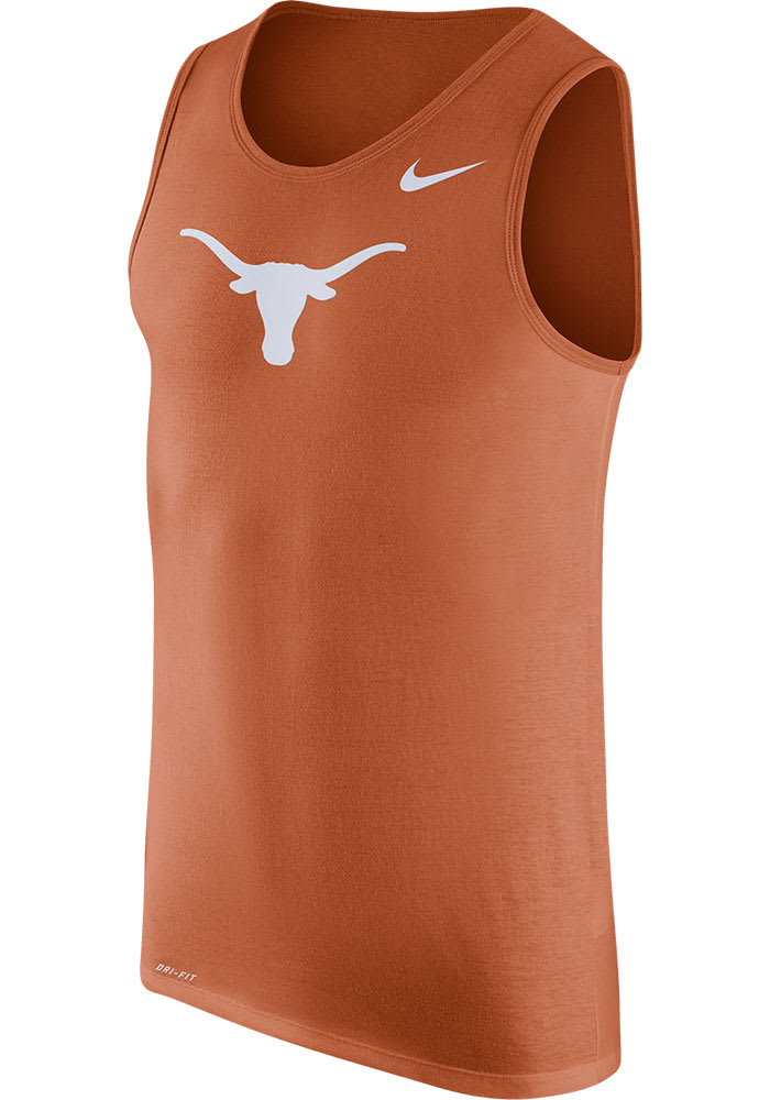 Nike Texas Longhorns Mens Burnt Orange DriFit Logo Short Sleeve Tank Top