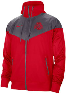 Nike Ohio State Buckeyes Mens Red Campus Windrunner Light Weight Jacket