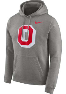 Nike Ohio State Buckeyes Mens Grey Club Vault Fleece Long Sleeve Hoodie
