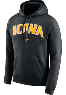 Nike Iowa Hawkeyes Mens Black Club Fleece Arch Long Sleeve Hoodie