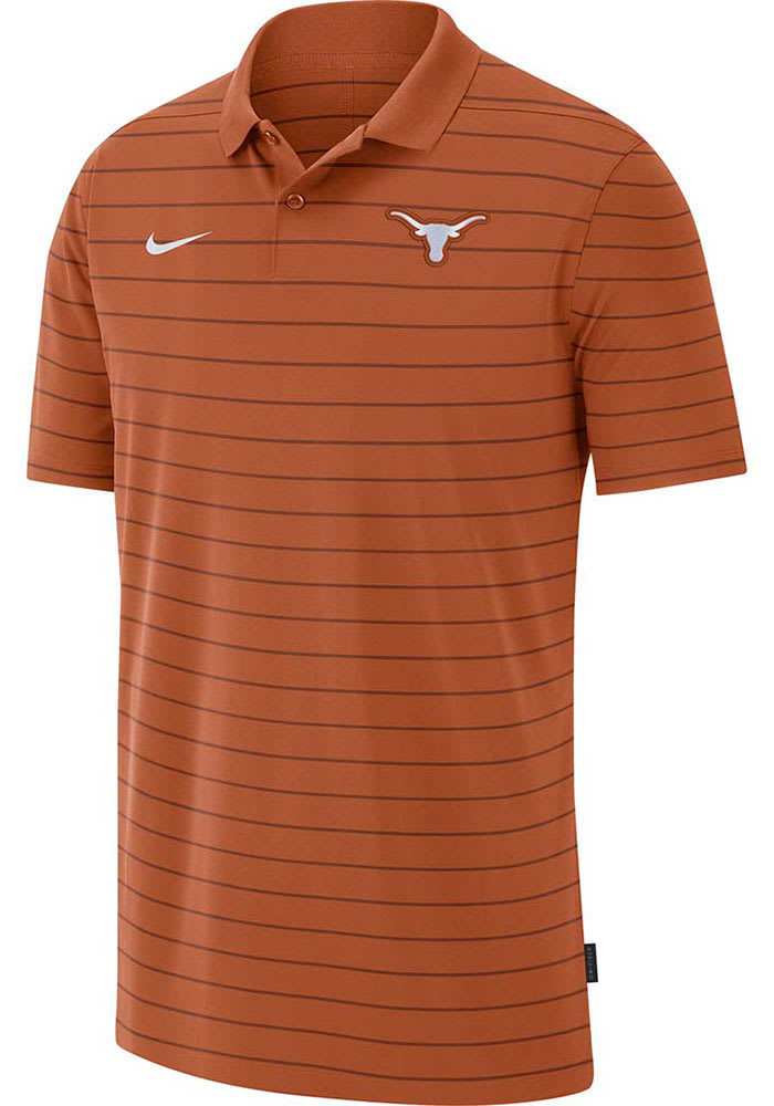 Nike Texas Longhorns Mens Burnt Orange Victory Coach Short Sleeve Polo