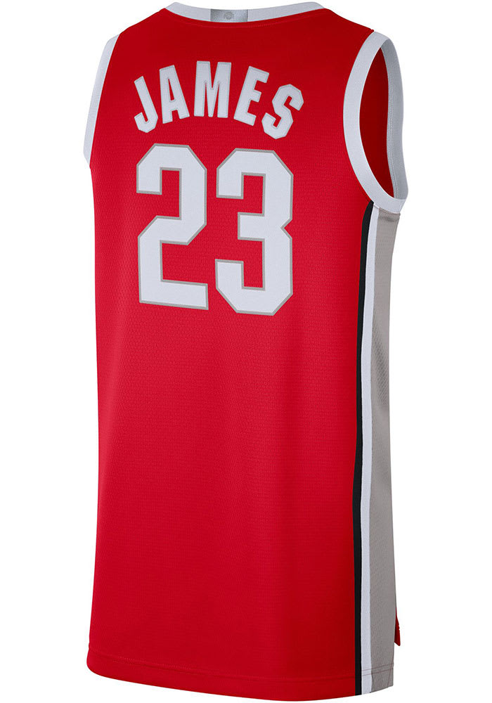 LeBron James Mens Red Ohio State Buckeyes Limited Basketball