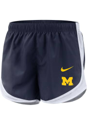 Nike Michigan Wolverines Womens Navy Blue Tempo Shorts