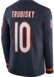 Mitch Trubisky Nike Chicago Bears Mens Navy Blue Therma Limited Football Jersey