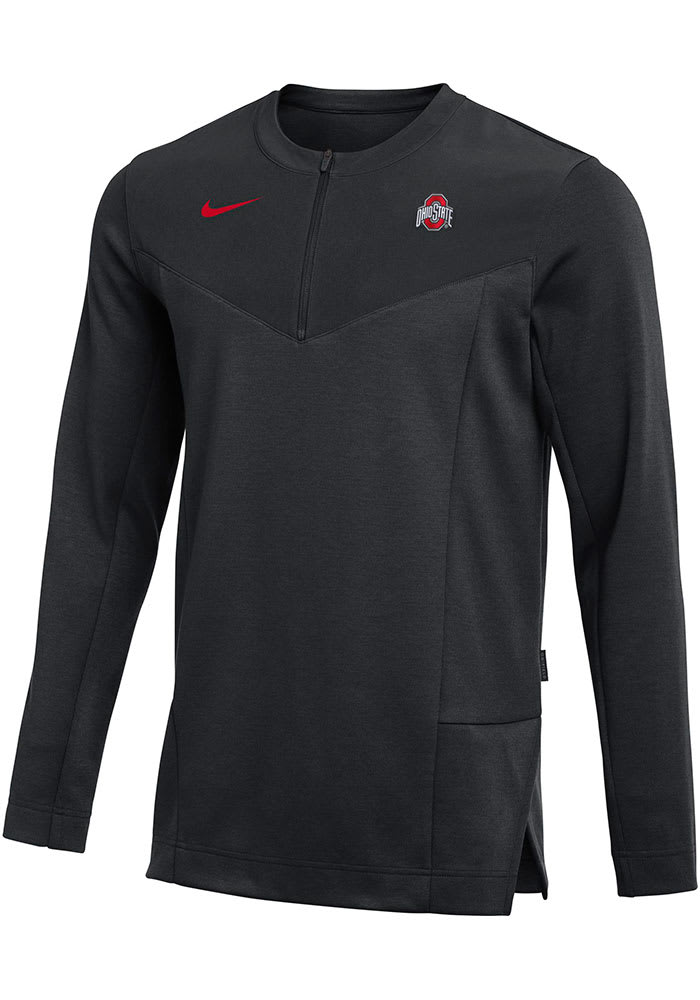 Nike Ohio State Buckeyes Mens Black Dry Top Long Sleeve 1/4 Zip Pullover