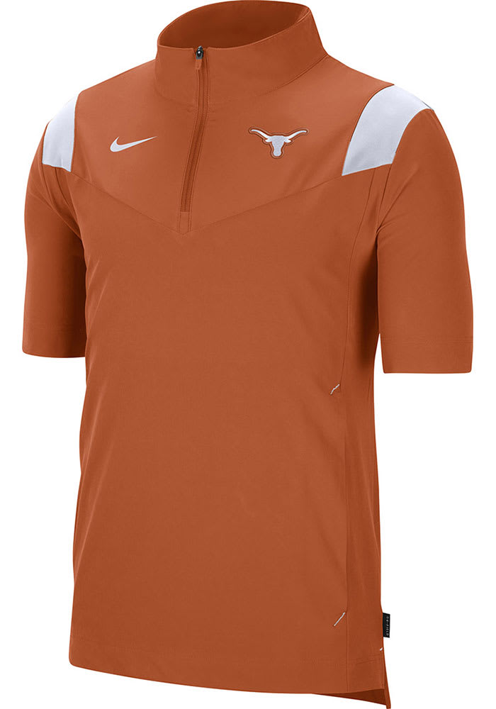 Nike Texas Longhorns Mens Burnt Orange Coach Pullover Short Sleeve Dress Shirt