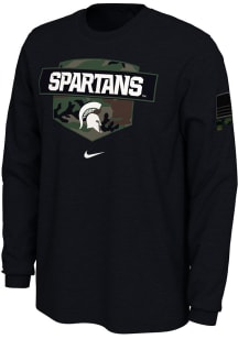Nike Michigan State Spartans Black Veterans Long Sleeve T Shirt