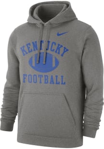 Nike Kentucky Wildcats Mens Grey Football Club Fleece Long Sleeve Hoodie