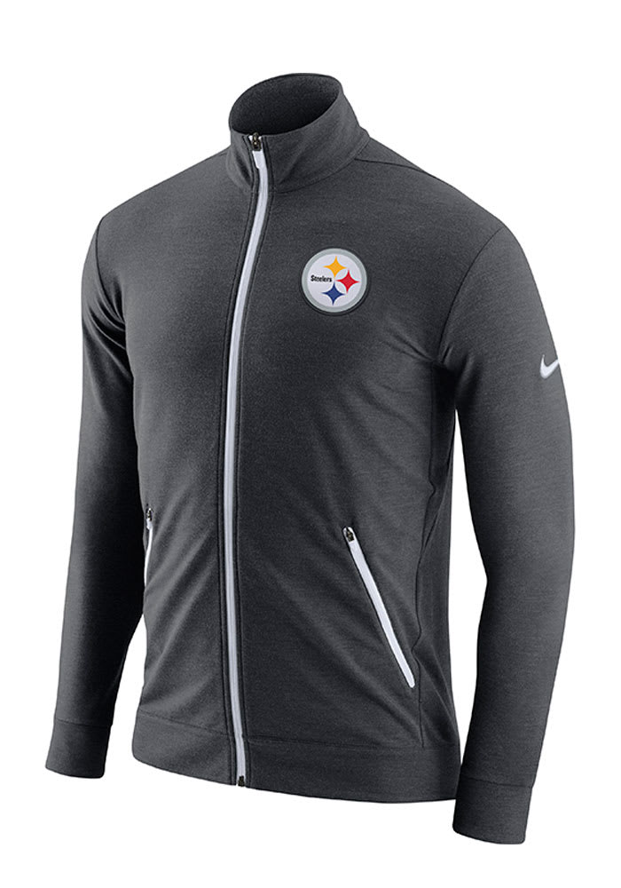 Nike Pittsburgh Steelers Mens Grey Dri-FIT Touch Fleece Long Sleeve Zip Fashion