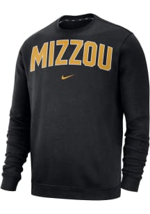 Nike Missouri Tigers Mens Black Club Fleece Long Sleeve Crew Sweatshirt