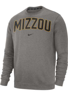 Nike Missouri Tigers Mens Grey Club Fleece Long Sleeve Crew Sweatshirt