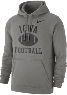Nike Iowa Hawkeyes Mens Grey Club Football Long Sleeve Hoodie
