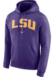 Nike LSU Tigers Mens Purple Club Fleece Arch Long Sleeve Hoodie
