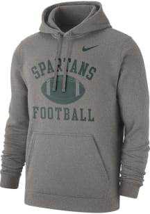Nike Michigan State Spartans Mens Grey Club Football Long Sleeve Hoodie