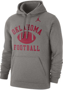 Nike Oklahoma Sooners Mens Grey Club Football Long Sleeve Hoodie