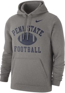 Nike Penn State Nittany Lions Mens Grey Club Football Long Sleeve Hoodie