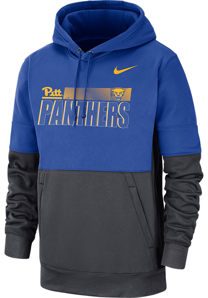 Nike Pitt Panthers Mens Blue Therma Pullover Hood