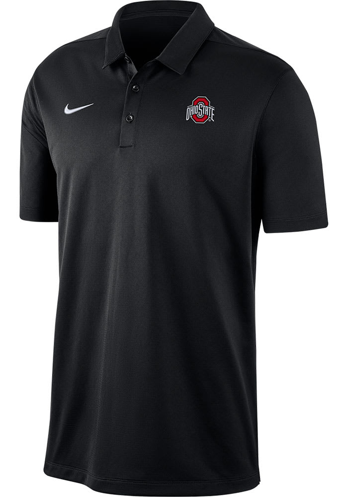 Nike Ohio State Buckeyes Mens Black Dry Franchise Short Sleeve Polo