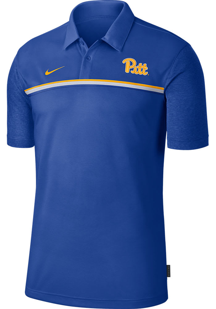 Nike Pitt Panthers Mens Blue Dry Short Sleeve Polo