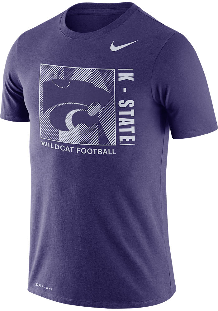 Nike K-State Wildcats Purple DriFit Team Issue Football Short Sleeve T Shirt
