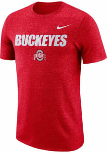Nike Ohio State Buckeyes Red Marled Logo Short Sleeve T Shirt