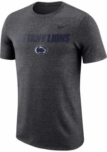 Nike Penn State Nittany Lions Charcoal Marled Logo Short Sleeve T Shirt