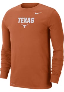 Nike Texas Longhorns Burnt Orange DriFit Lockup Long Sleeve T Shirt