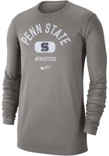 Nike Penn State Nittany Lions Grey Textured Long Sleeve T Shirt