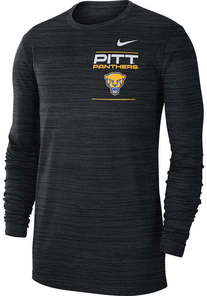 Nike Men's Pitt Panthers Blue Dri-Fit Velocity Football Sideline Long Sleeve T-Shirt, Medium