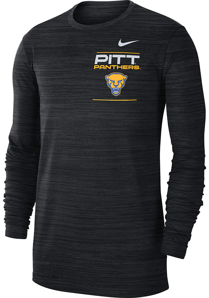 Nike Pitt Panthers Black Sideline Velocity Long Sleeve T-Shirt