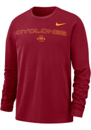 Nike Iowa State Cyclones Crimson Team Issue Sideline Long Sleeve T Shirt