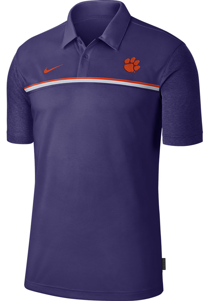 purple nike clemson polo