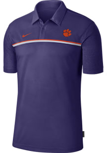 Nike Clemson Tigers Mens Purple Team Issue Short Sleeve Polo