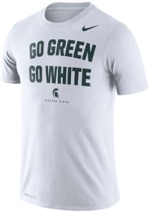 Nike Michigan State Spartans White DriFit Phrase Short Sleeve T Shirt