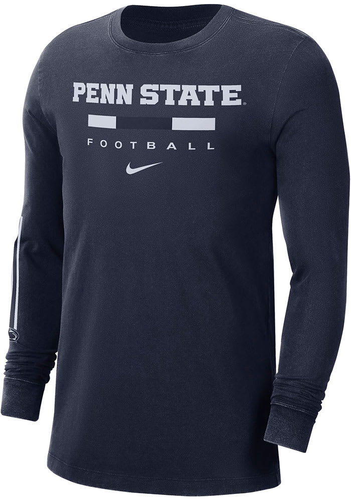 Nike Penn State Nittany Lions Grey Football Word Long Sleeve T Shirt