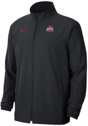 Nike Ohio State Buckeyes Mens Black Sideline Woven Full Zip Light Weight Jacket