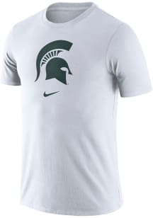 Michigan State Spartans White Nike Asbury Logo Short Sleeve T Shirt