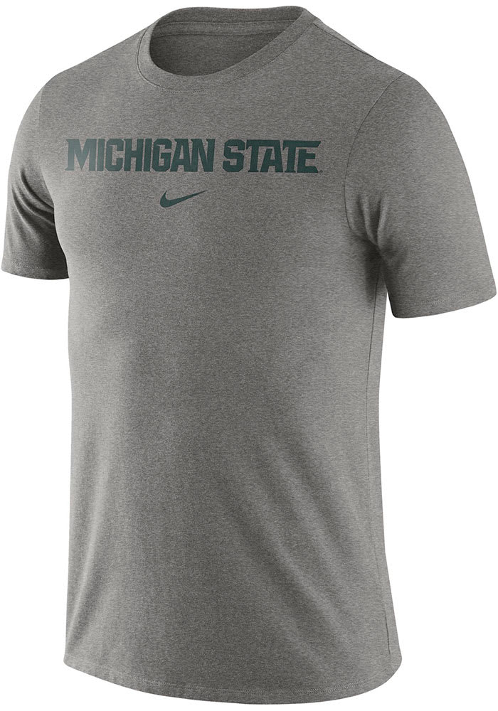 Nike Michigan State Spartans Grey Asbury Wordmark Short Sleeve T Shirt