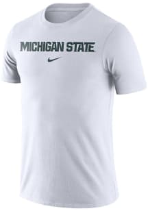 Michigan State Spartans White Nike Asbury Wordmark Short Sleeve T Shirt