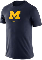 Nike Michigan Wolverines Navy Blue Asbury Logo Short Sleeve T Shirt