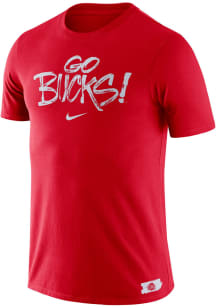 Nike Ohio State Buckeyes Red Brush Phrase Short Sleeve T Shirt