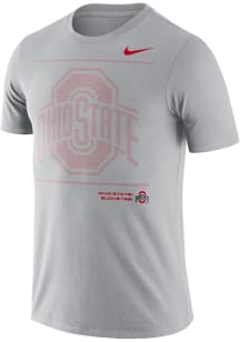 Nike Ohio State Buckeyes Grey Sideline Team Issue Short Sleeve T Shirt