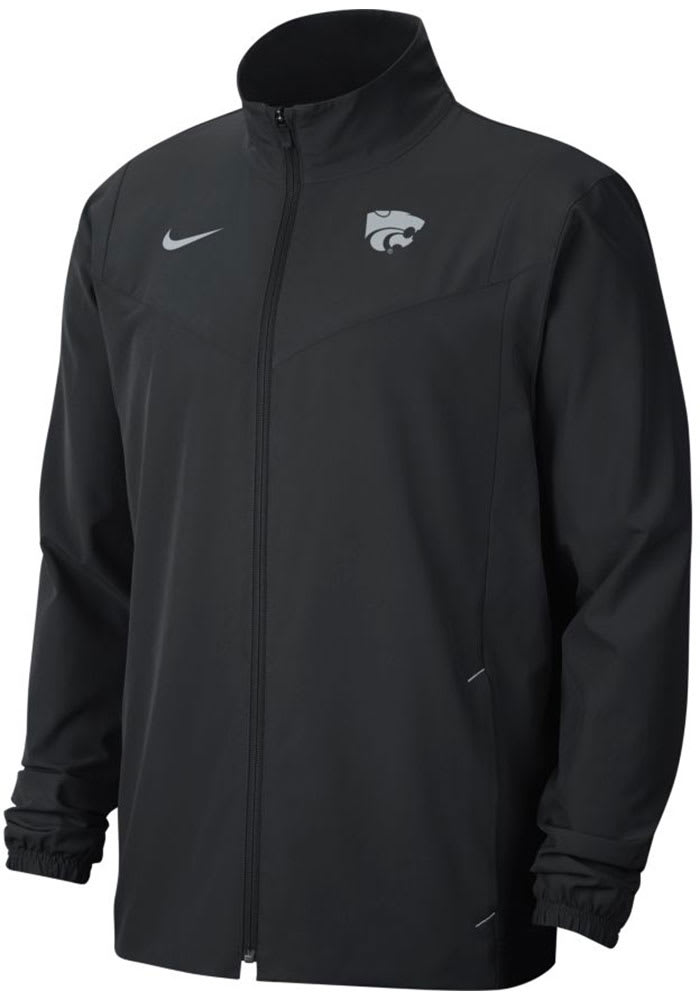 Nike K-State Wildcats Mens Black Sideline Woven Full Zip Light Weight Jacket