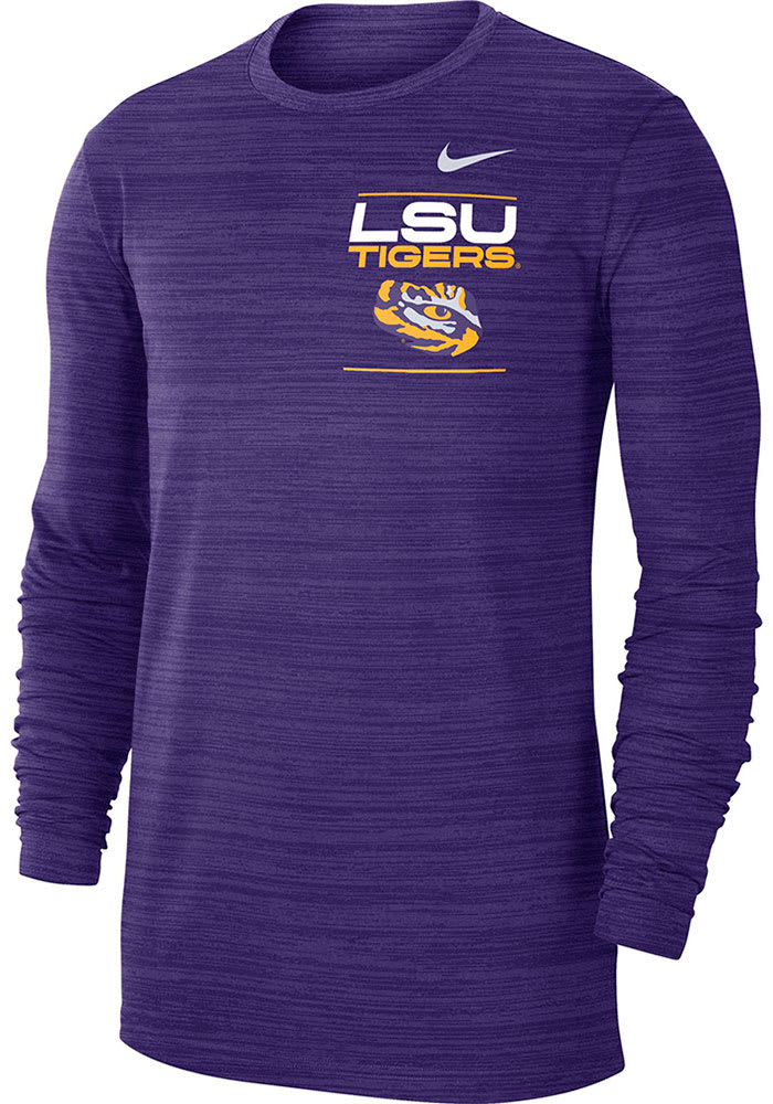 Nike LSU Tigers Purple Sideline Velocity Long Sleeve T-Shirt
